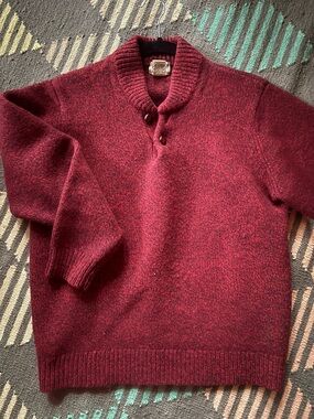 Vintage L.L. Bean Wool Men's Button-Neck Sweater LRG